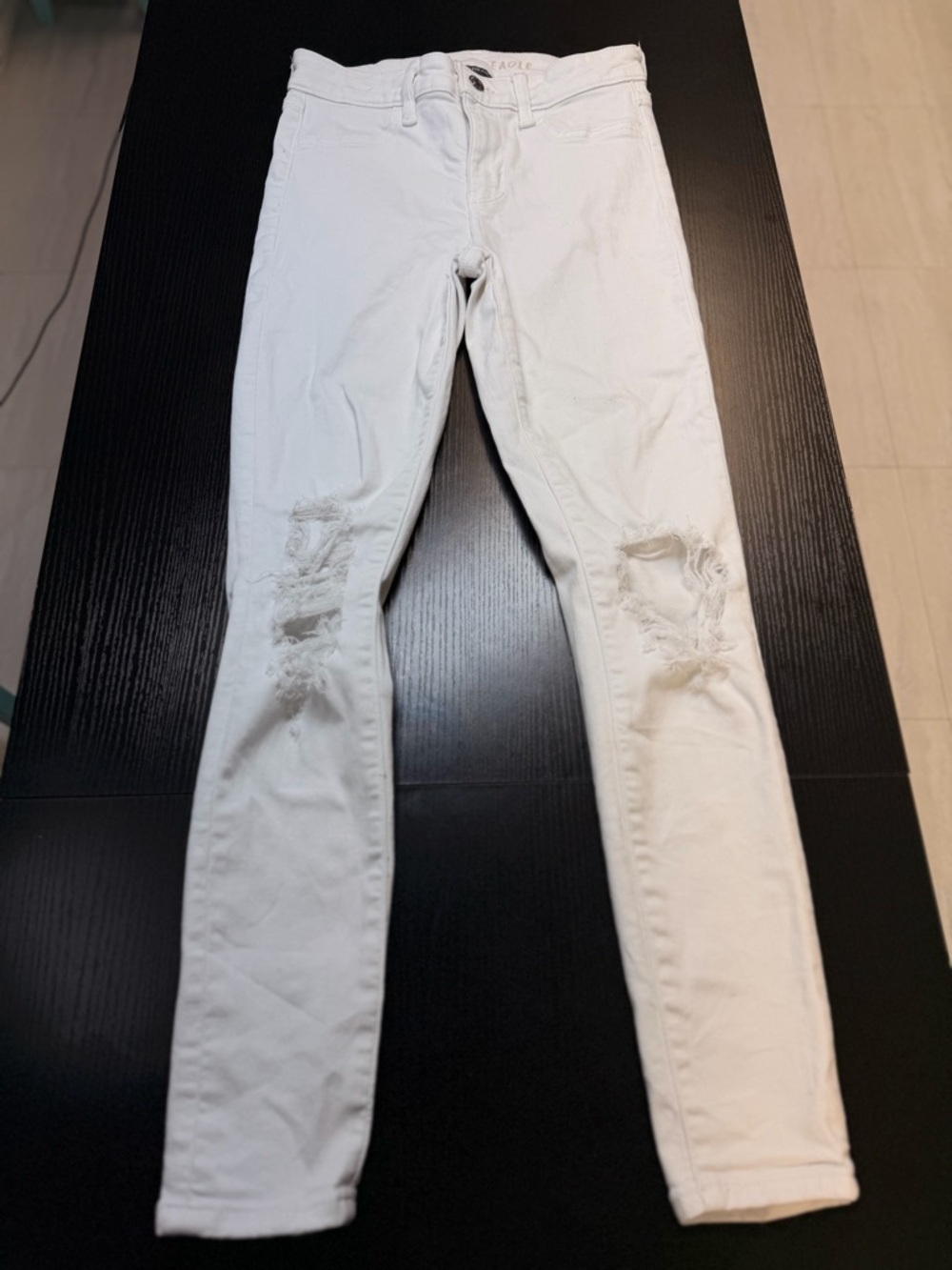 American Eagle Outfitters White Slim Ripped Men's Jeans
